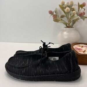 Hey Dude Wendy Heathered Stretch Lightweight Comfort Shoes Midnight Women 7 NWOB